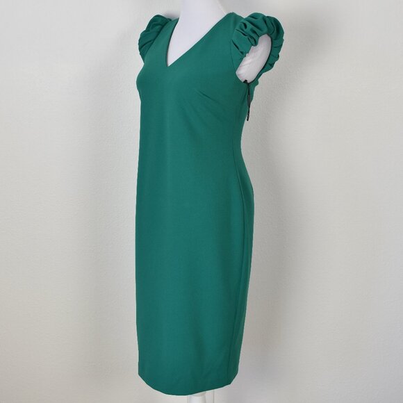 Calvin Klein Puff Sleeve V-Neck Sheath Dress - 4 - Picture 6 of 10